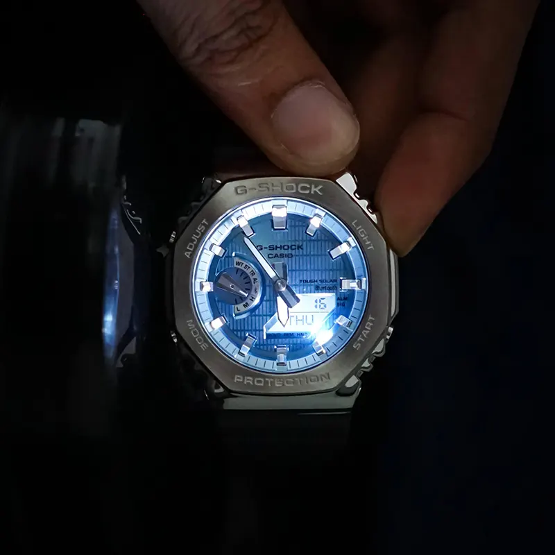 Casio G-Shock Tough Solar Bluetooth Ice-Blue Dial Men's Watch- GBM-2100A-1A2